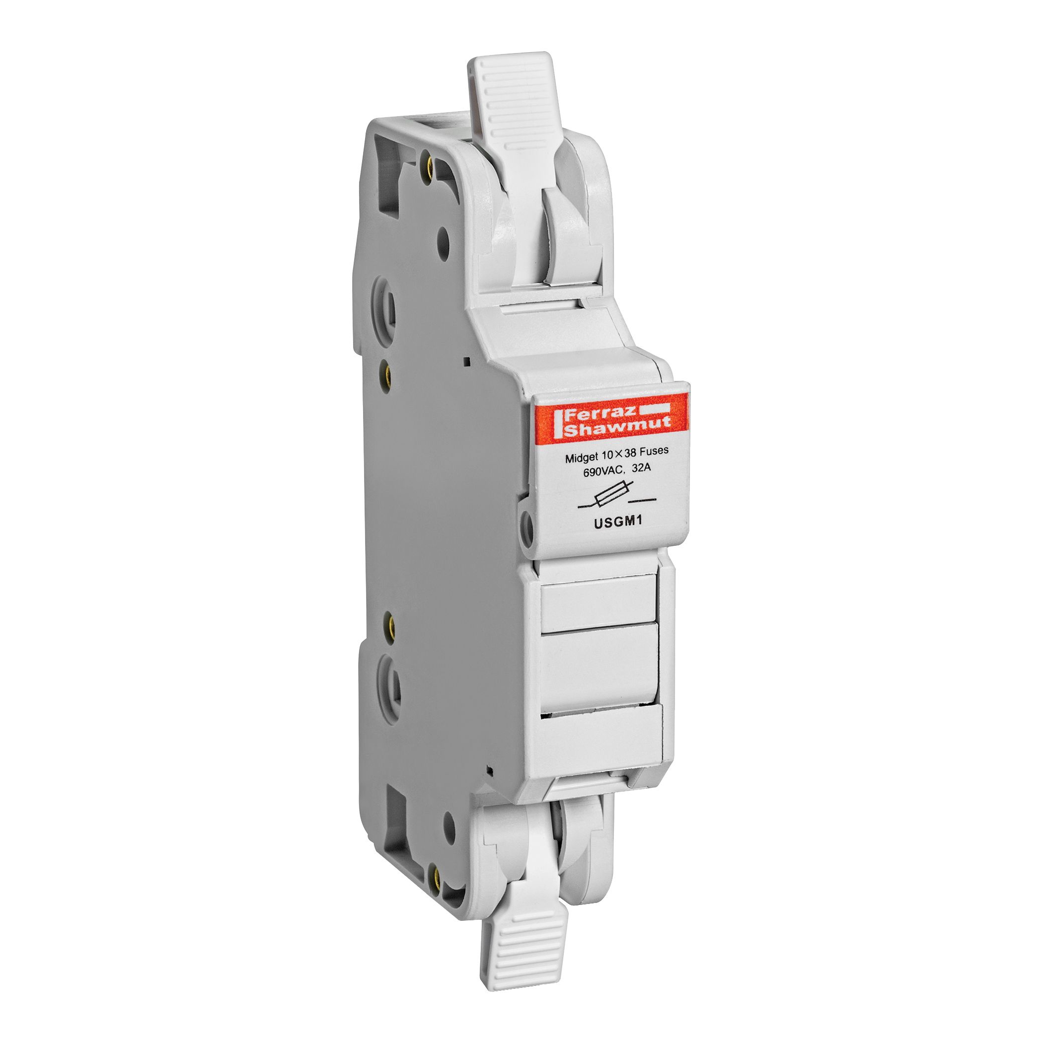 USGM1 - Fuse Holders 750V 30A Midget 1-pole No Indicator, cage clamp